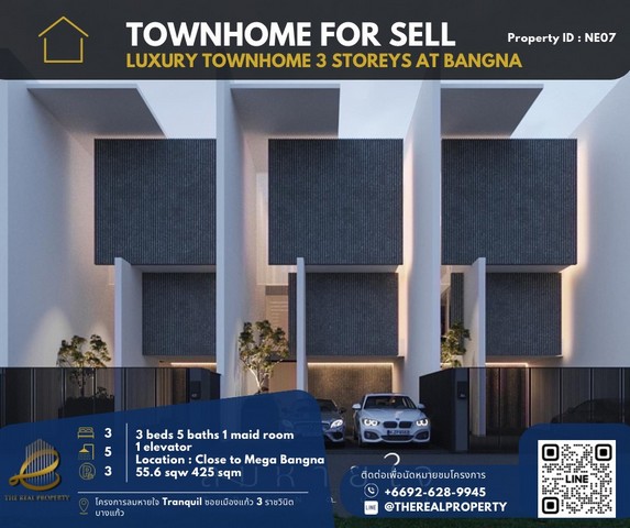 Townhome Luxury: ลมหายใจ Tranquil บางนา for sale