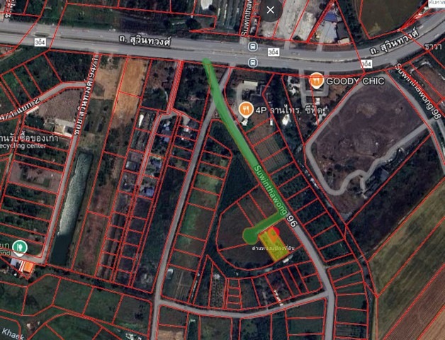 ขายที่ดิน สุวินทวงศ์96 1ไร่ 14ตรว. ถมแล้ว เข้าซอยเพียง 300 เมตร