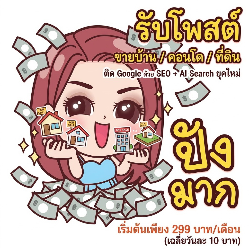 บริการ ประกาศโฆษณา รับจ้างโพส อสังหา ติดAI น่าเชื่อถือ