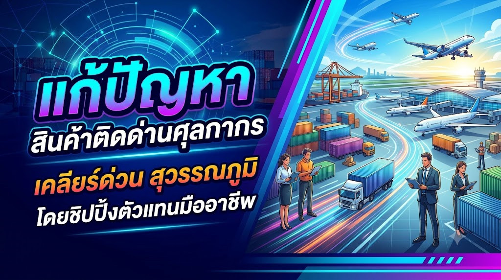 ประกาศ บริการ สุวรรณภูมิ เคลียร์สินค้าติดด่าน ชิปปิ้ง สินค้าติดด่านศุลกากร นำเข้าสินค้าผ่านฉลุย100%